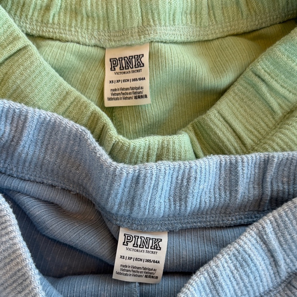 Victoria's Secret PINK Ribbed Shorts in Green & Blue Womens Size XS. 100% Cotton - Picture 2 of 10